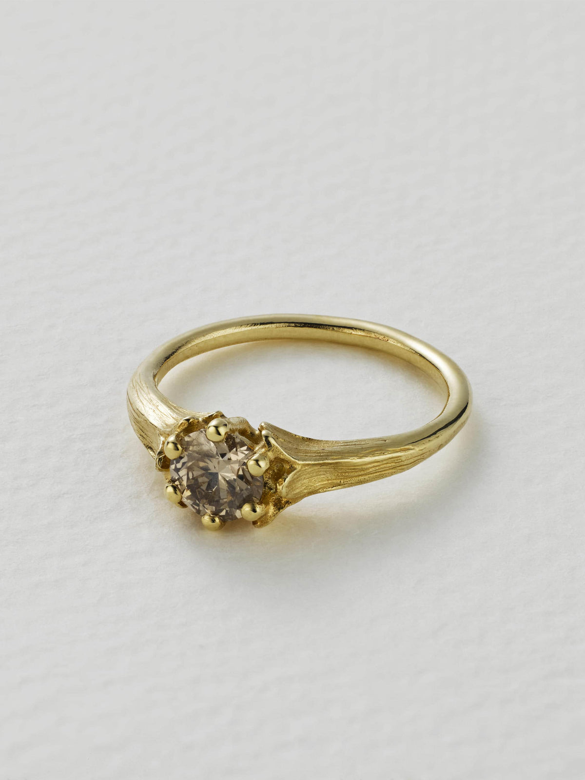Large Coronet Ring with 0.67ct Champagne Diamond