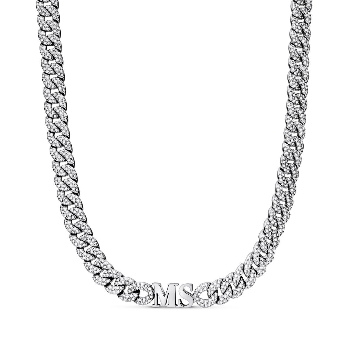 Gala Pavé Initial Choker (Silver)