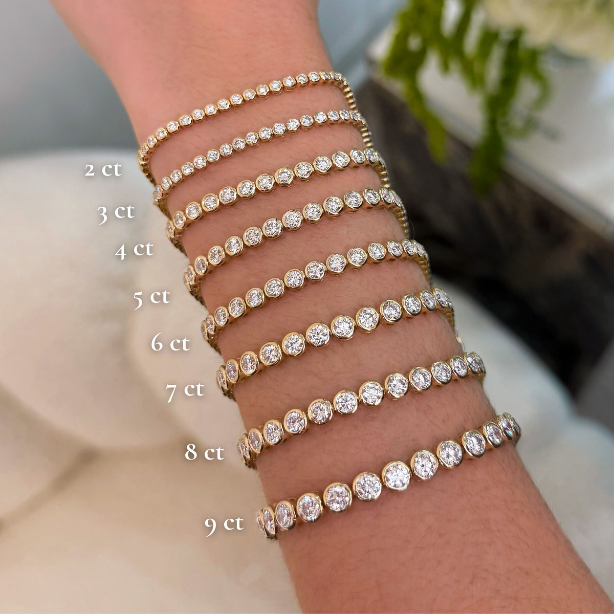 Bezel Lab Diamond Tennis Bracelet