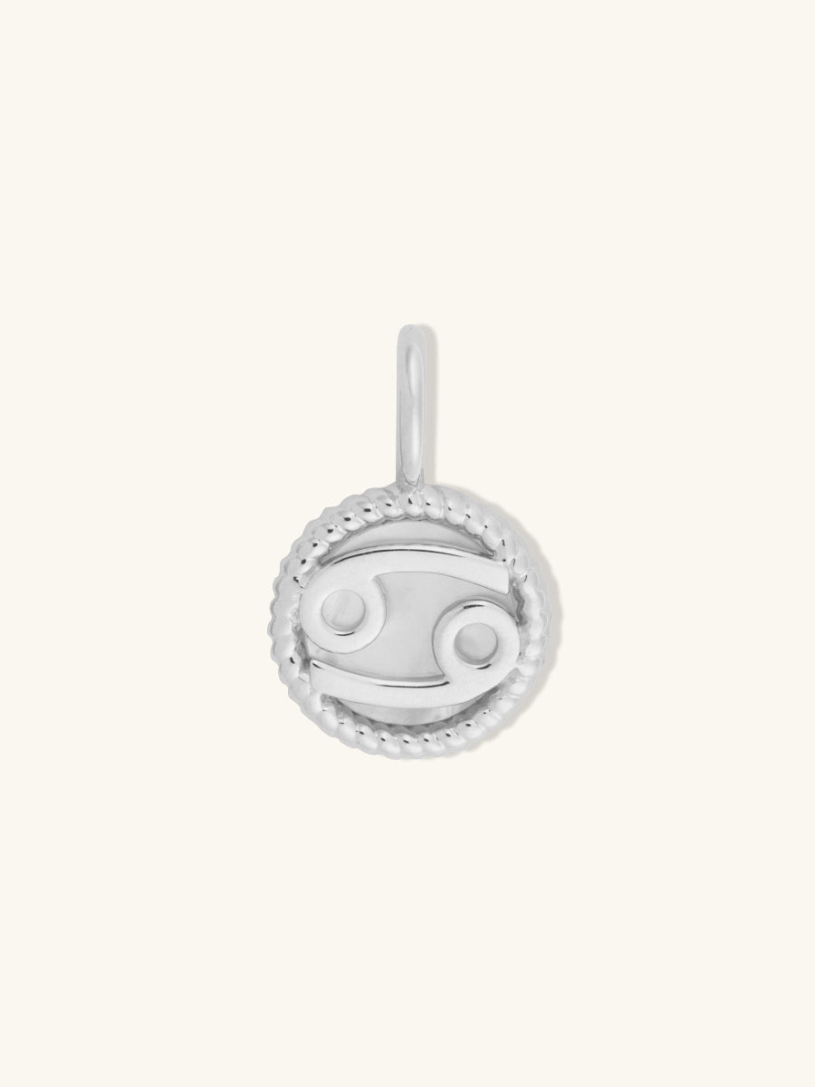 Cancer Zodiac Mother of Pearl 925 Sterling Silver Pendant