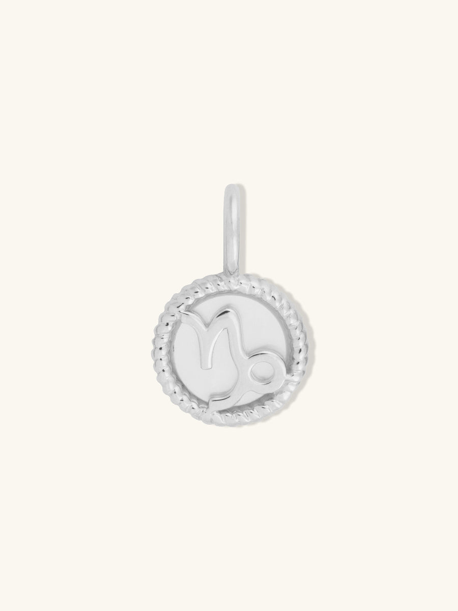 Capricorn Zodiac Mother of Pearl 925 Sterling Silver Pendant