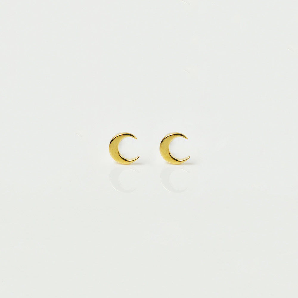 Mini New Moon Stud Earrings