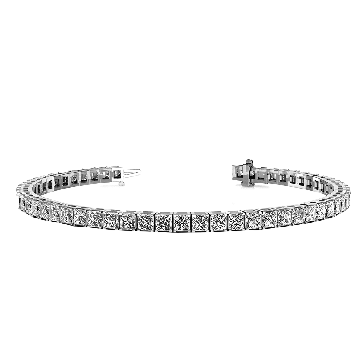 Leila 18k White Gold Plated Tennis Bracelet with Simulated Diamond Crystals