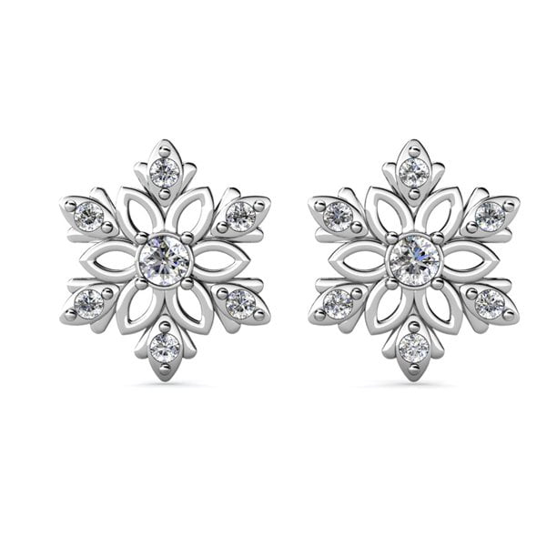 Sunny 18k White Gold Plated Crystal Stud Earrings with Swarovski Crystals