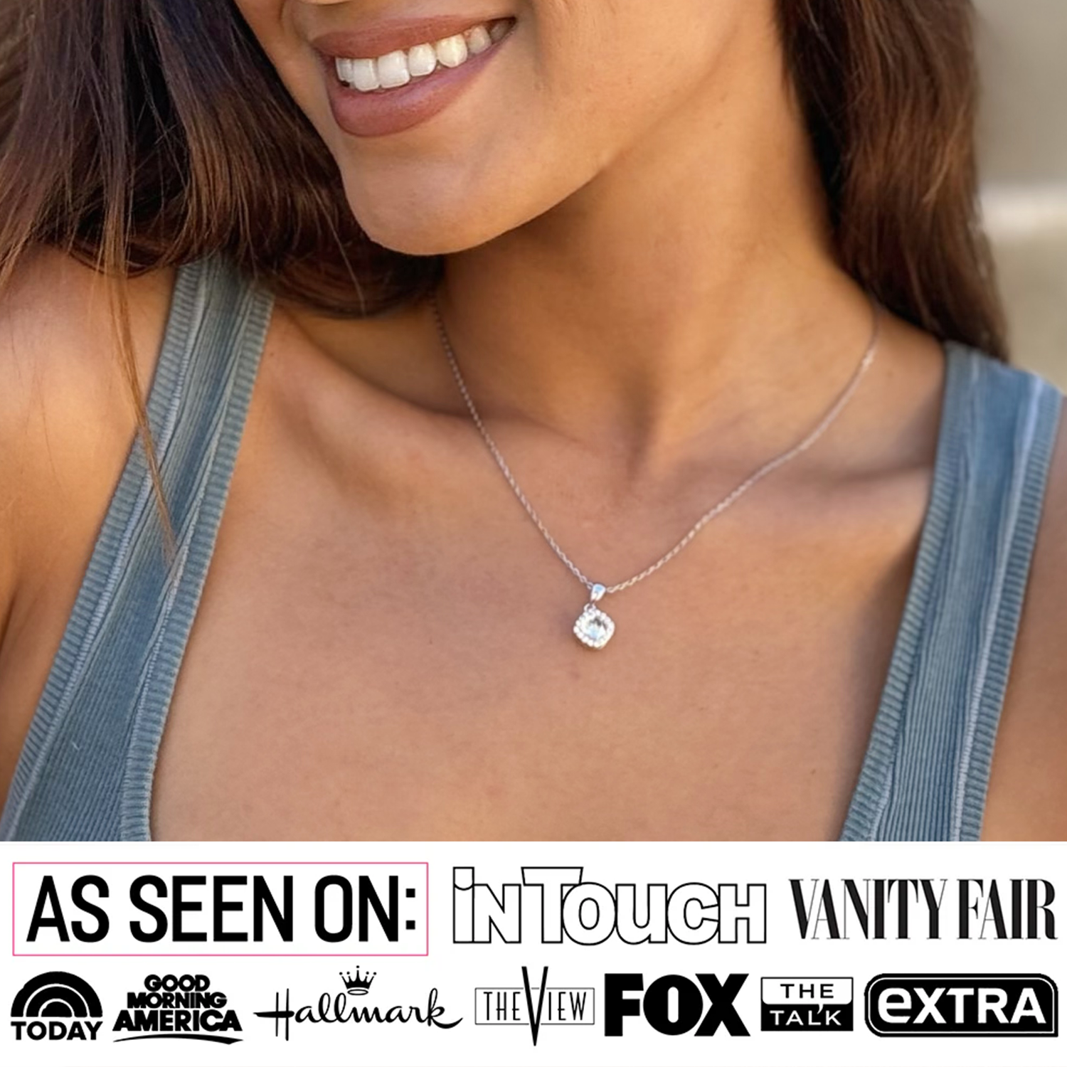 Celeste 18k White Gold Plated Pendant Necklace with Swarovski Crystals