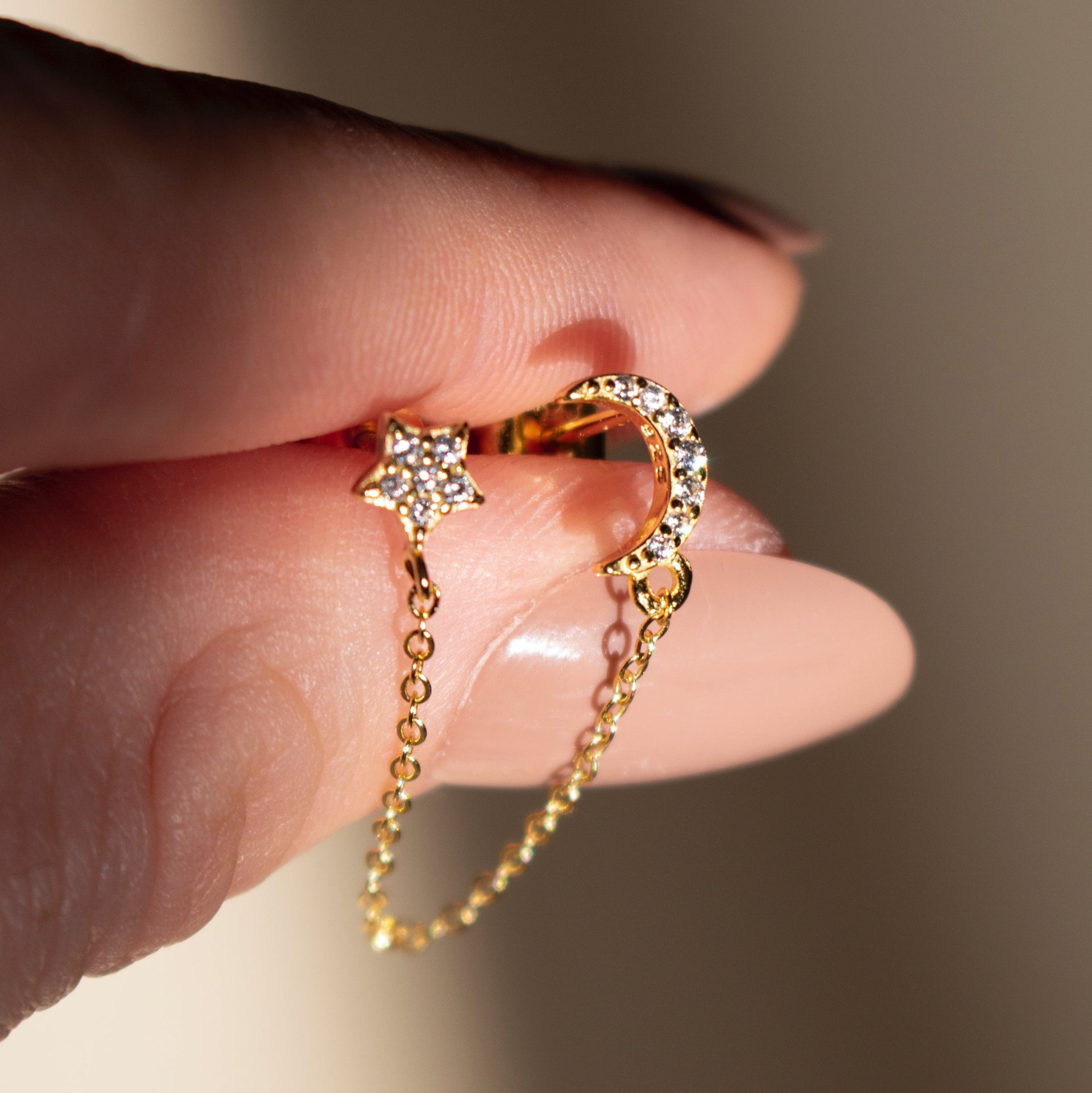 Dreamer Chain Studs Gold
