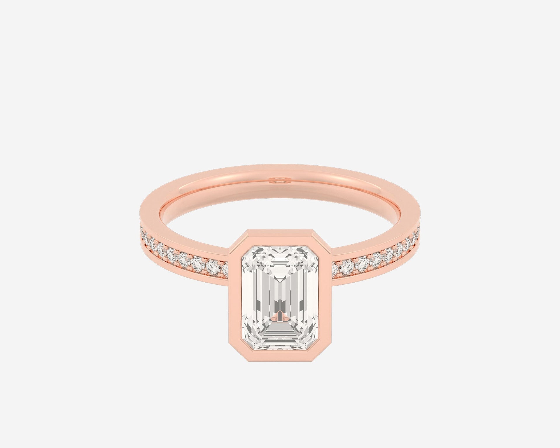 The Channel Eternity Bezel Solitaire — Emerald