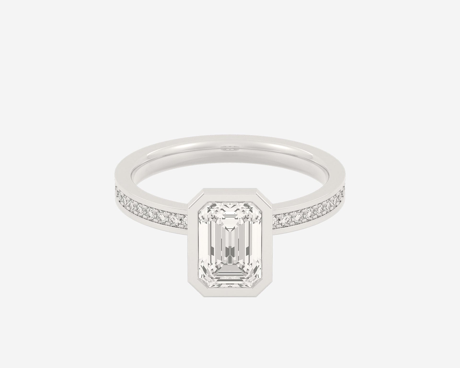 The Channel Eternity Bezel Solitaire — Emerald