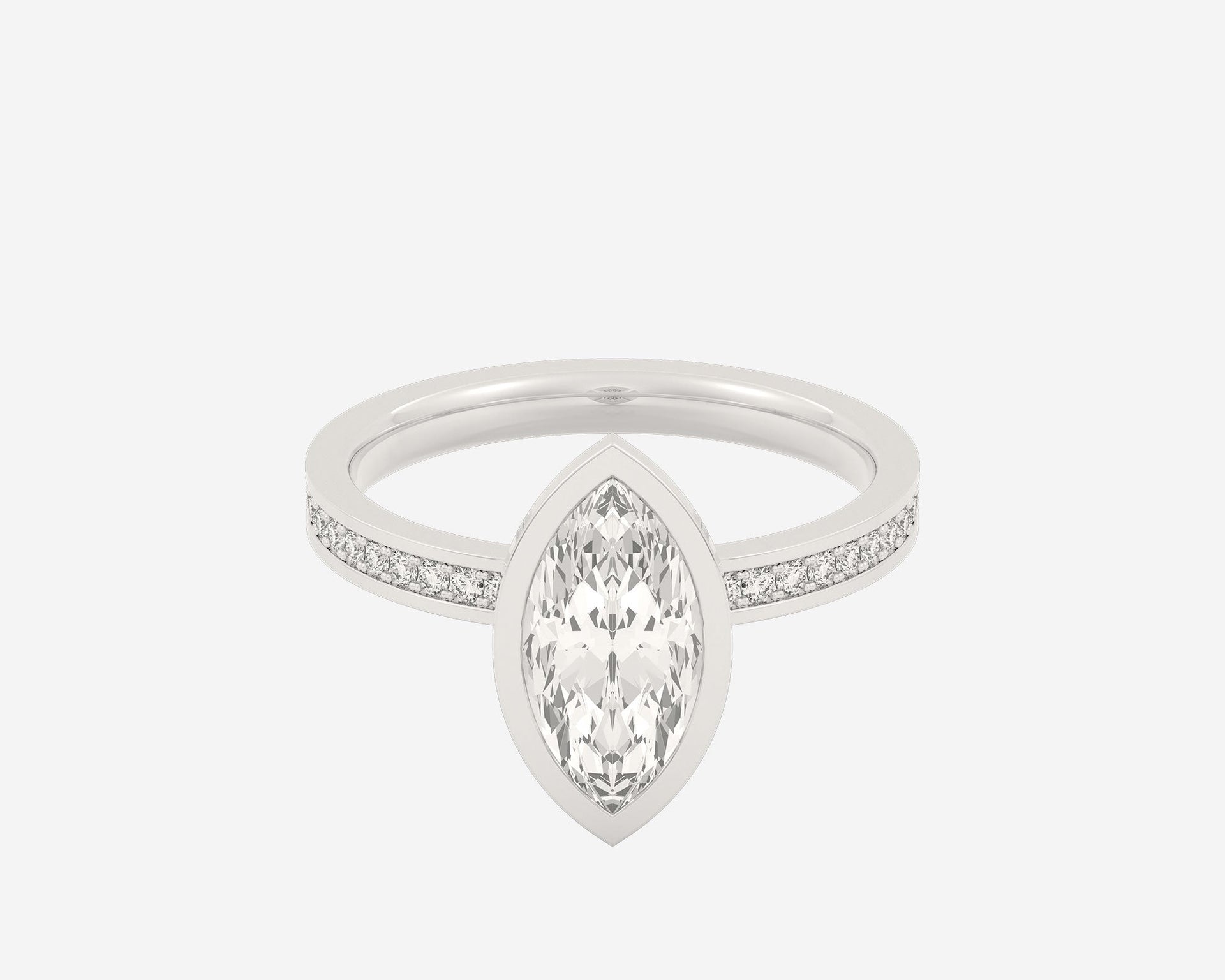 The Channel Eternity Bezel Solitaire — Marquise