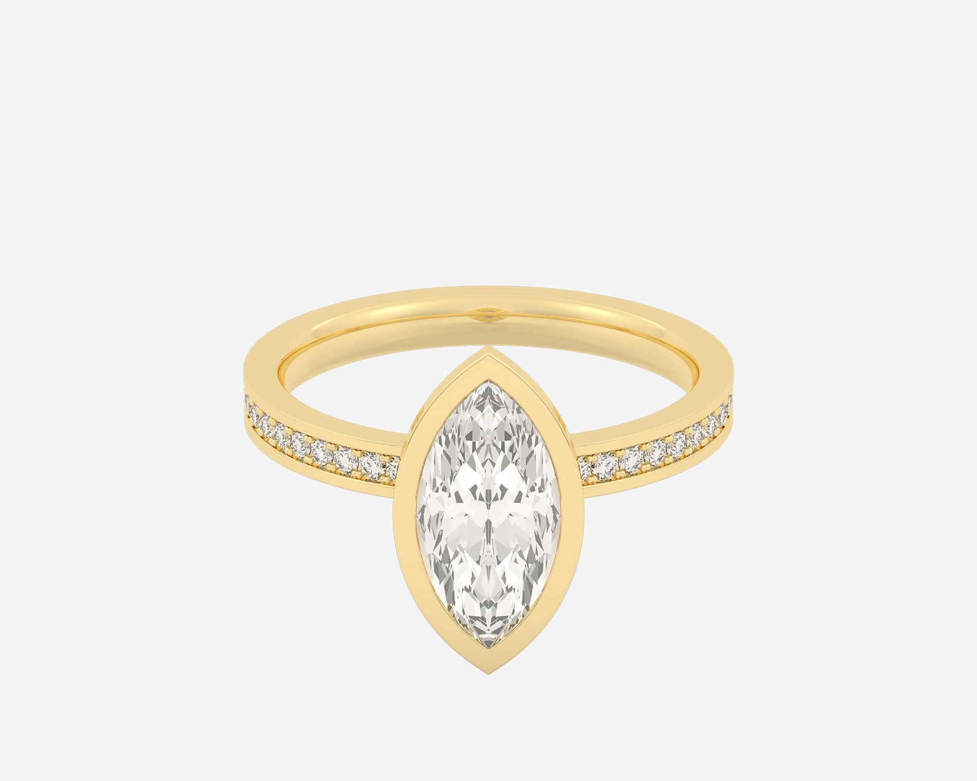 The Channel Eternity Bezel Solitaire — Marquise