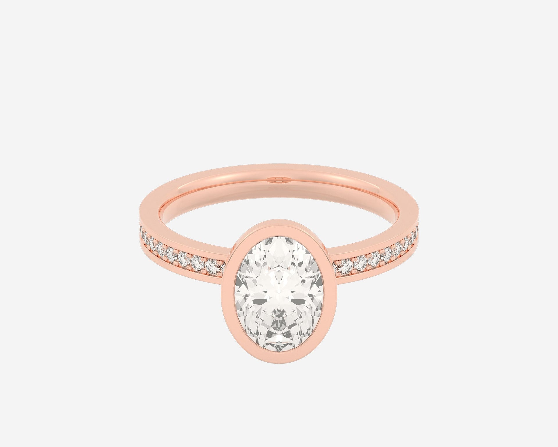 The Channel Eternity Bezel Solitaire — Oval