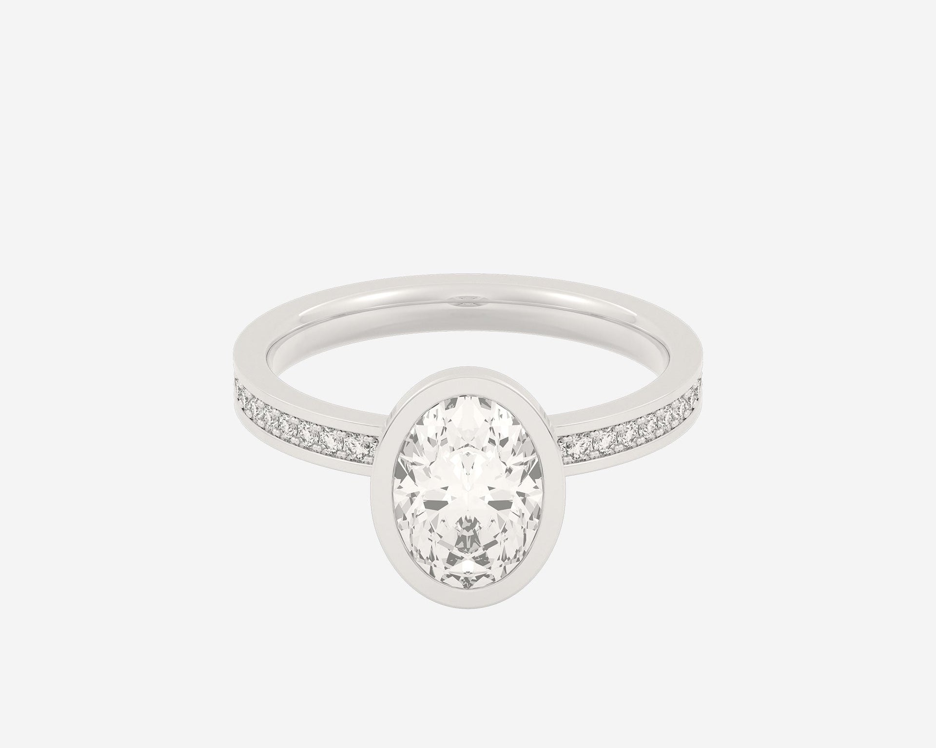 The Channel Eternity Bezel Solitaire — Oval