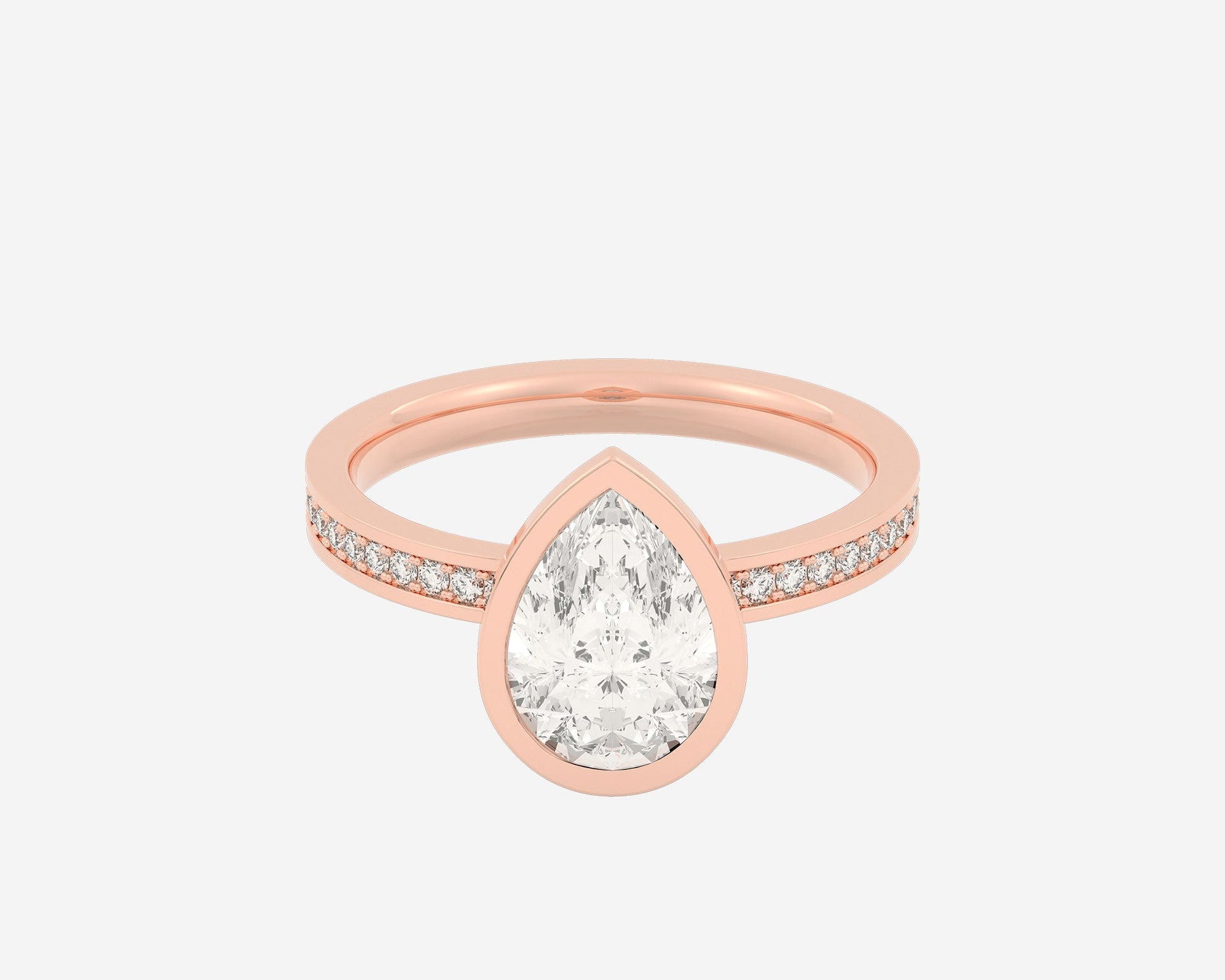 The Channel Eternity Bezel Solitaire — Pear
