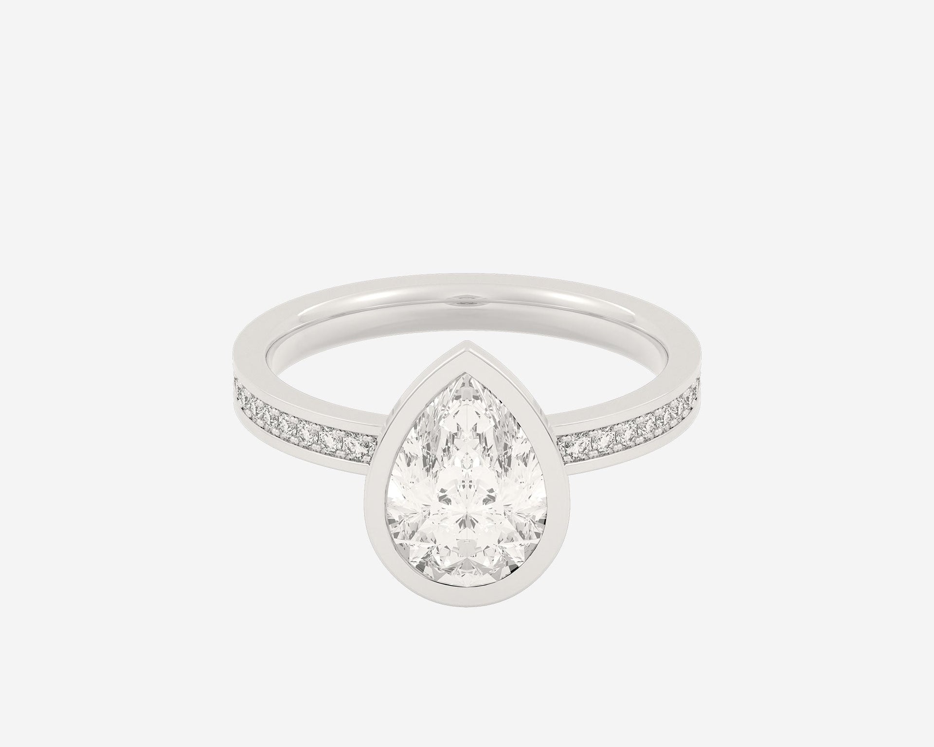 The Channel Eternity Bezel Solitaire — Pear