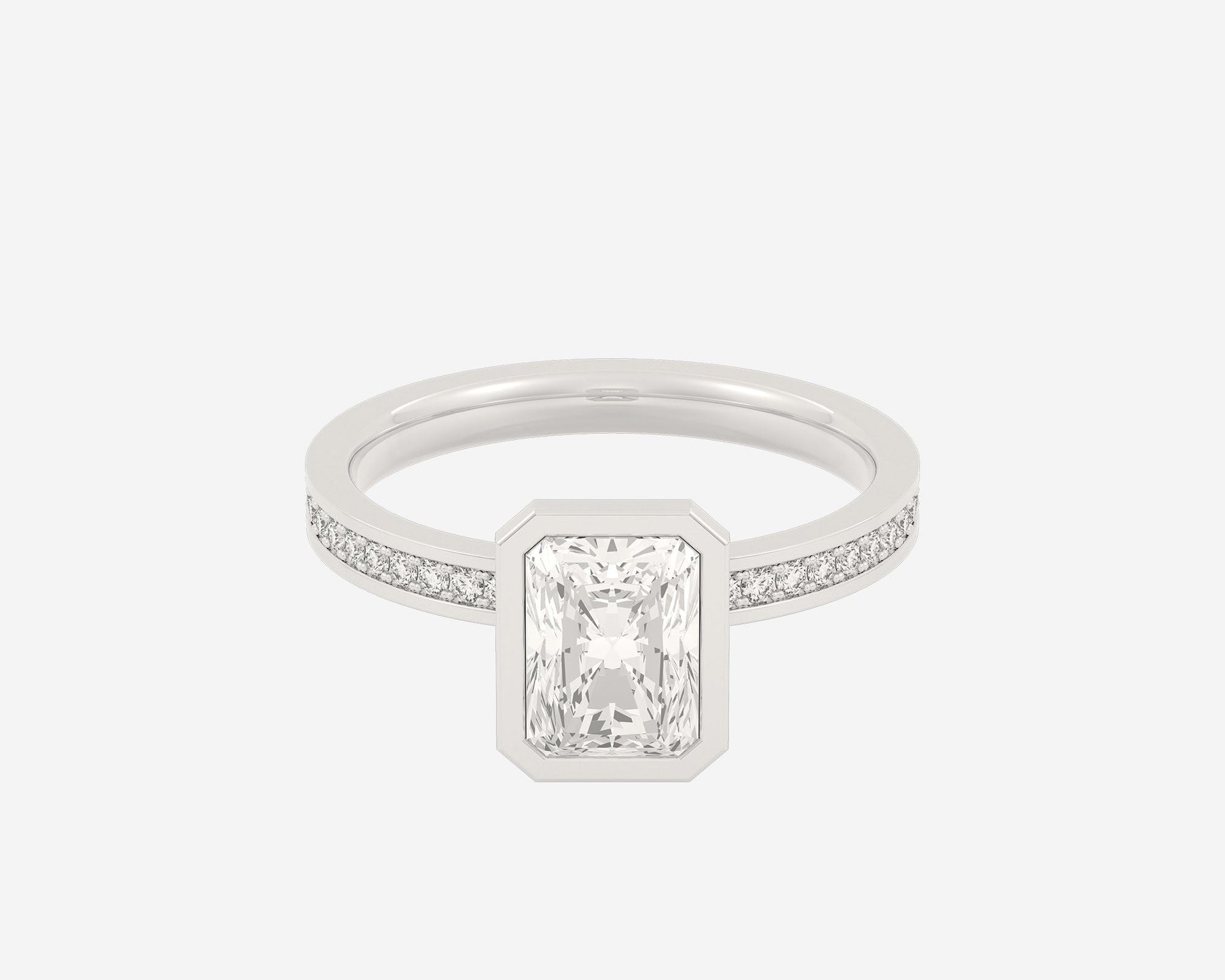 The Channel Eternity Bezel Solitaire — Radiant
