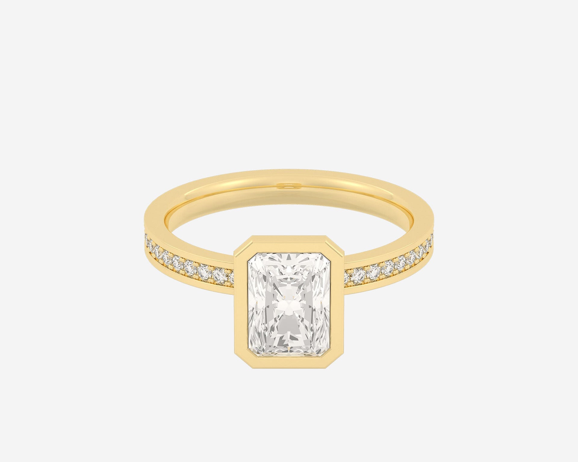 The Channel Eternity Bezel Solitaire — Radiant
