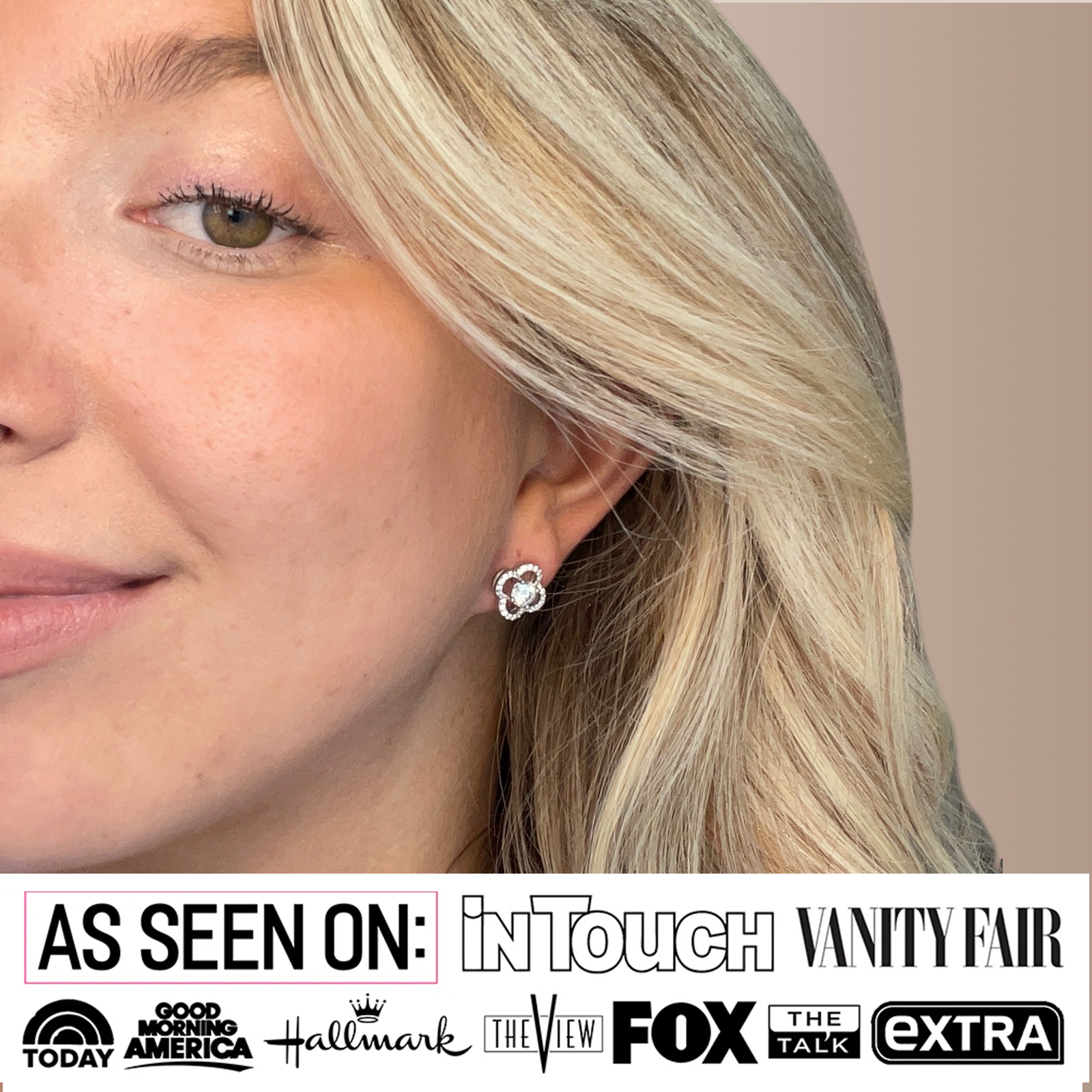 Moissanite by Cate & Chloe Charlotte 18k Gold Plated 925 Sterling Silver Stud Earrings 1tcw