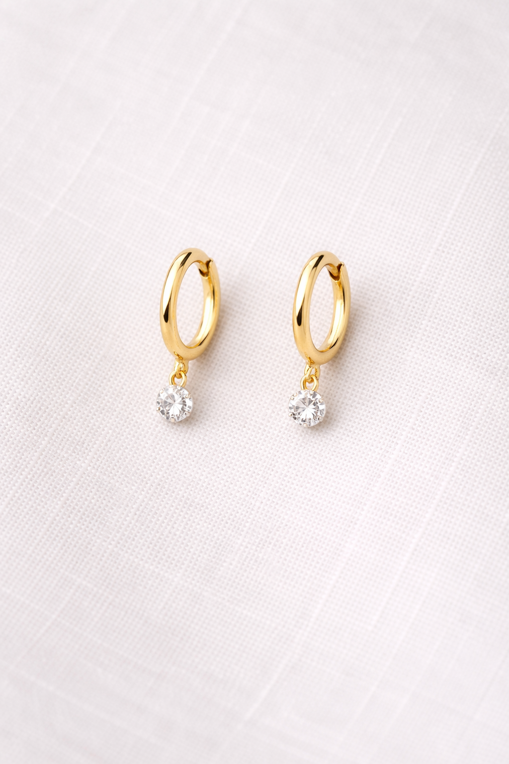 Aurora Diamond Drop Huggie Hoops
