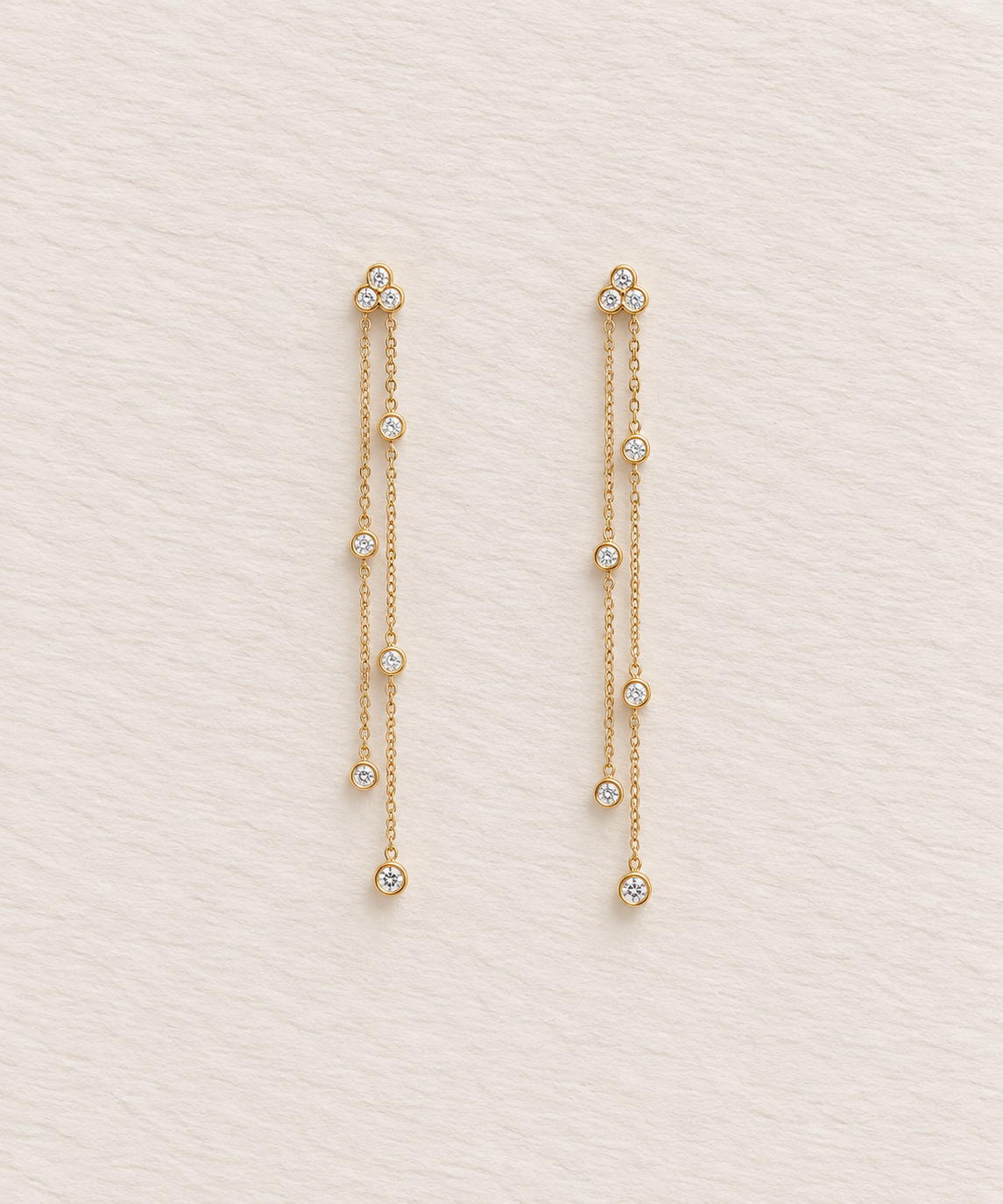 Aurora Long Falling Light Diamond Earrings