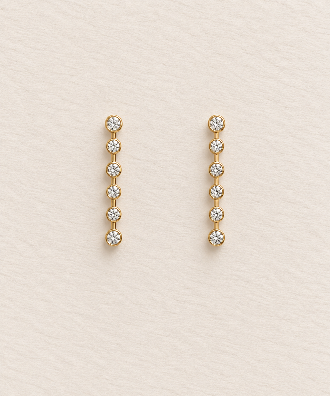 Aurora Six Diamond Line Drop Earrings