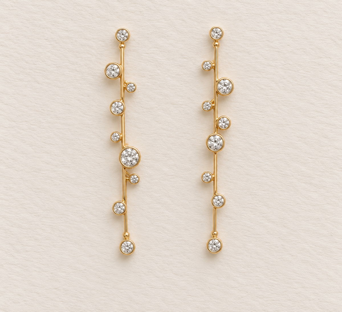 Aurora Scattered Light Diamond Drop Earrings