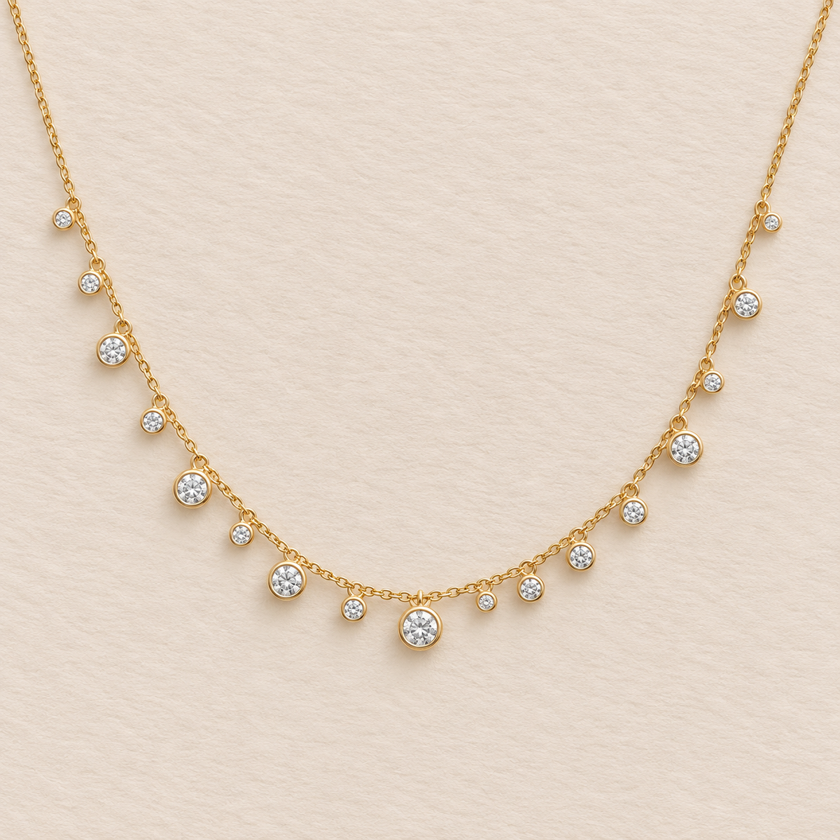 Aurora Graduated Diamond Drop Necklace