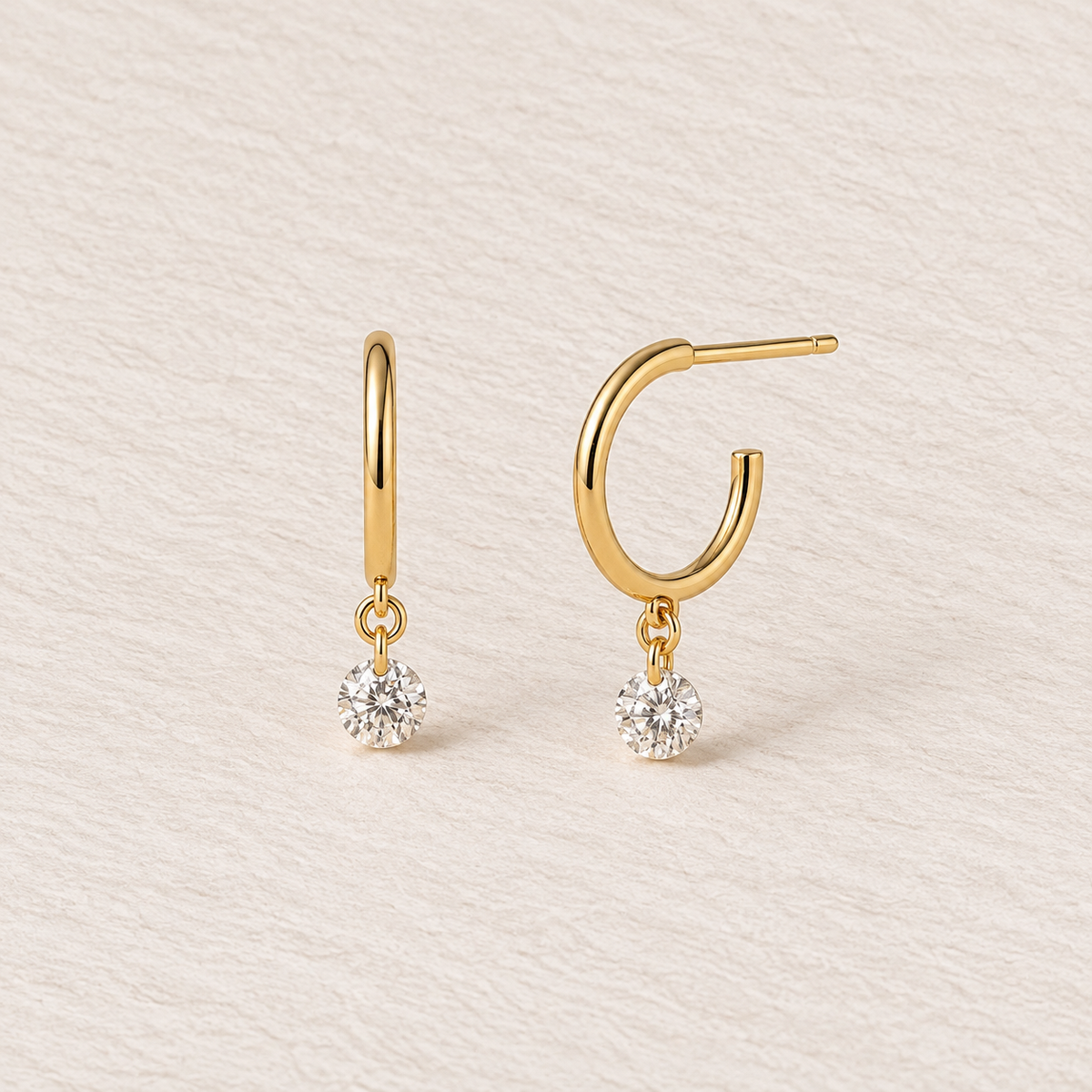 Aurora Single Diamond Drop Hoops