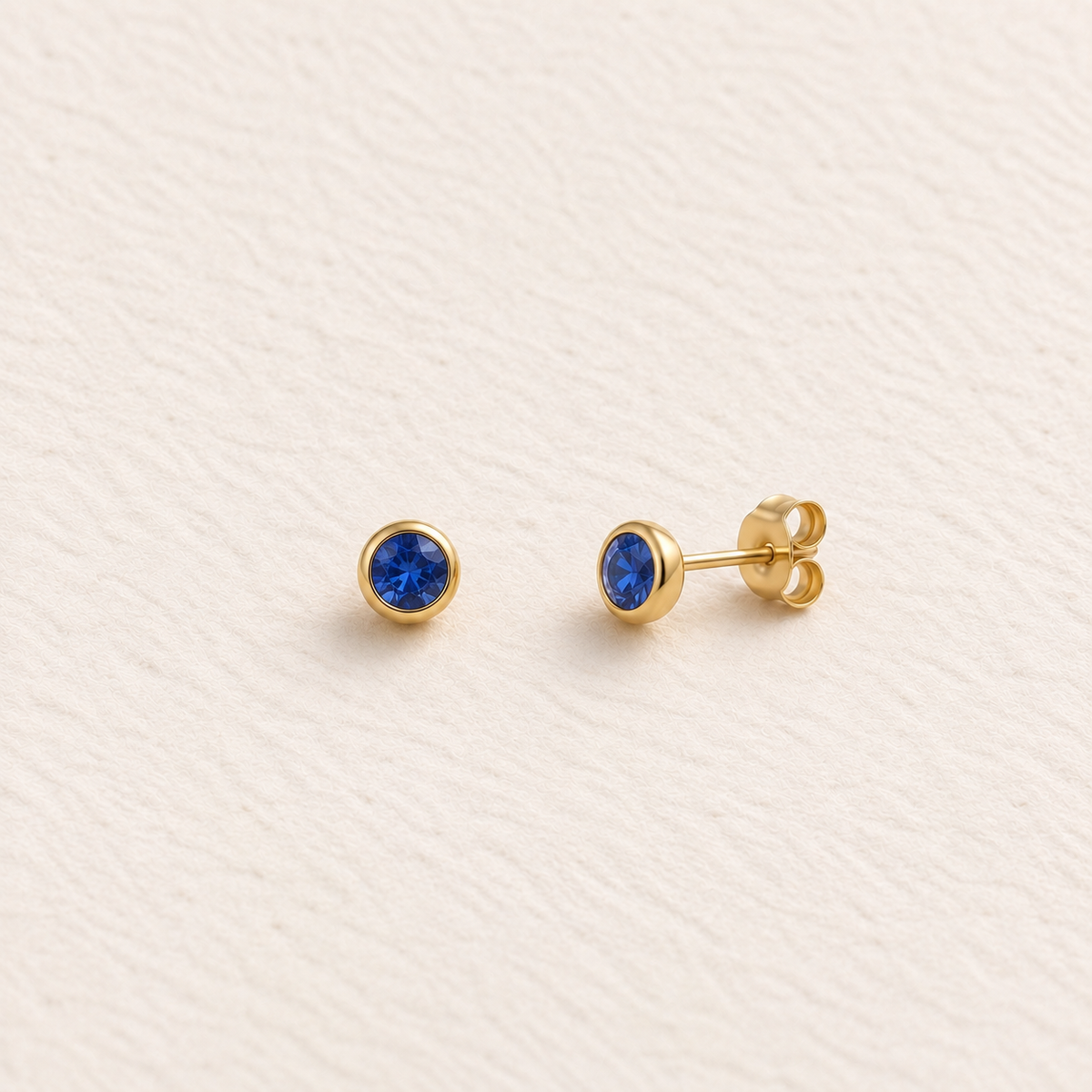 Aurora Blue Sapphire Stud Earrings