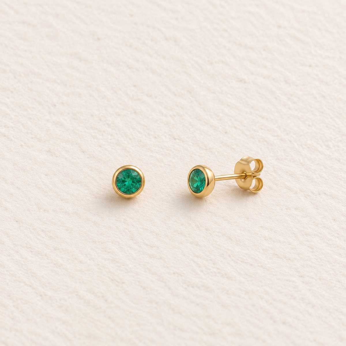 Aurora Emerald Stud Earrings
