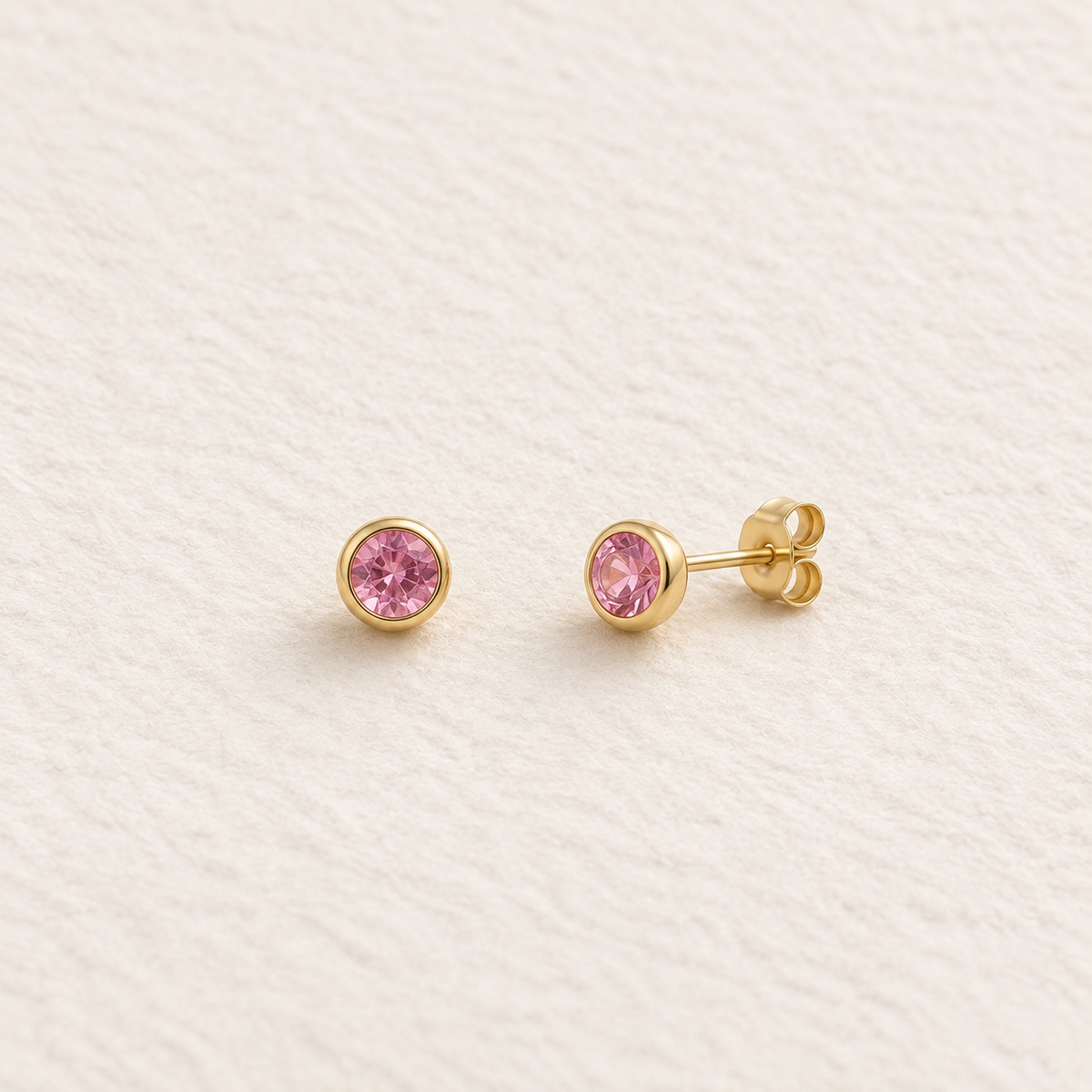 Aurora Pink Sapphire Stud Earrings