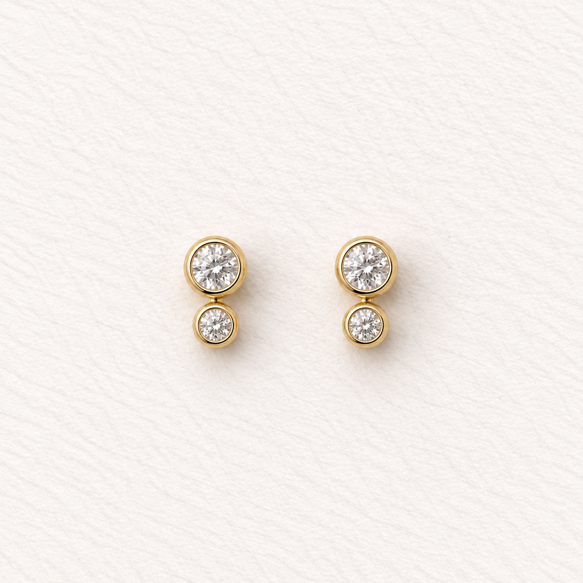 Aurora Double Diamond Stud Earrings