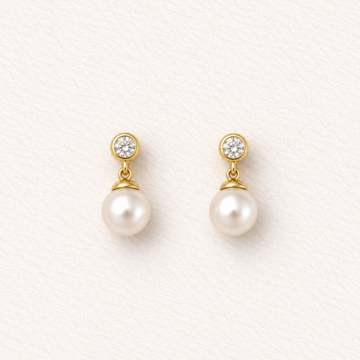 Aurora Diamond & Pearl Stud Earrings