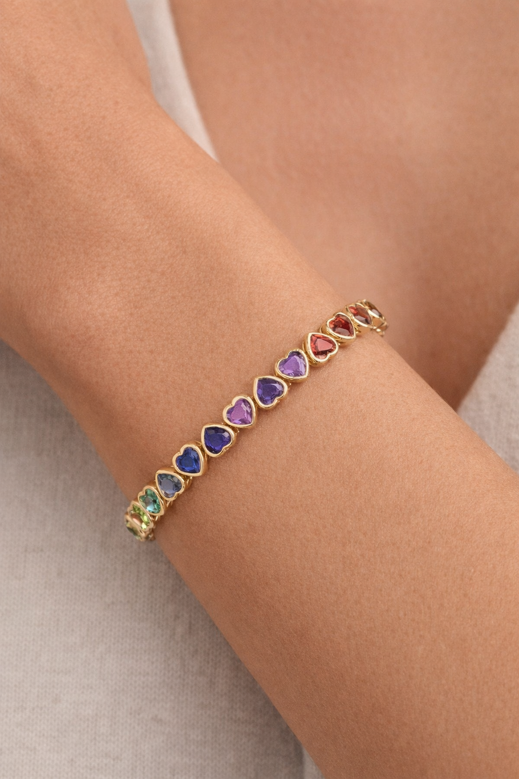 I Heart Rainbows Bracelet (Semi-Precious)