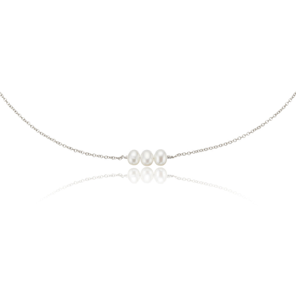 Silver Pearl Cluster Choker