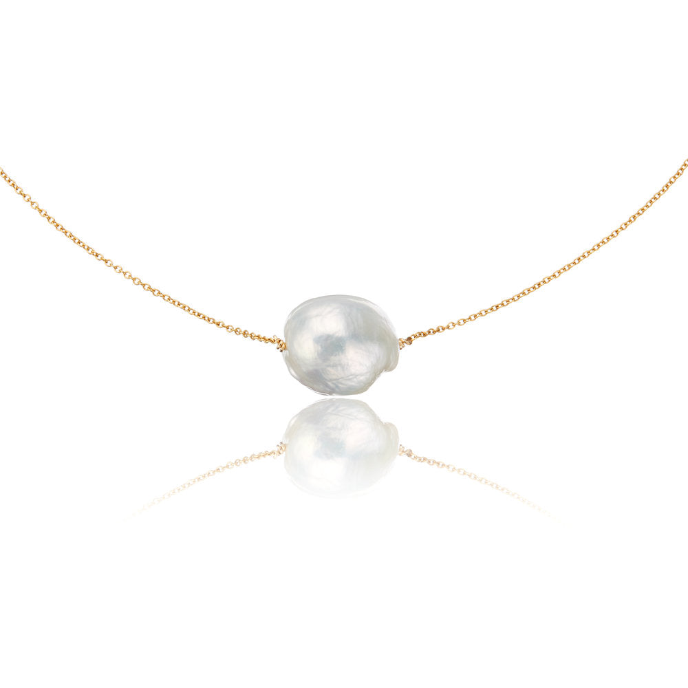 Gold Large Baroque Pearl Choker