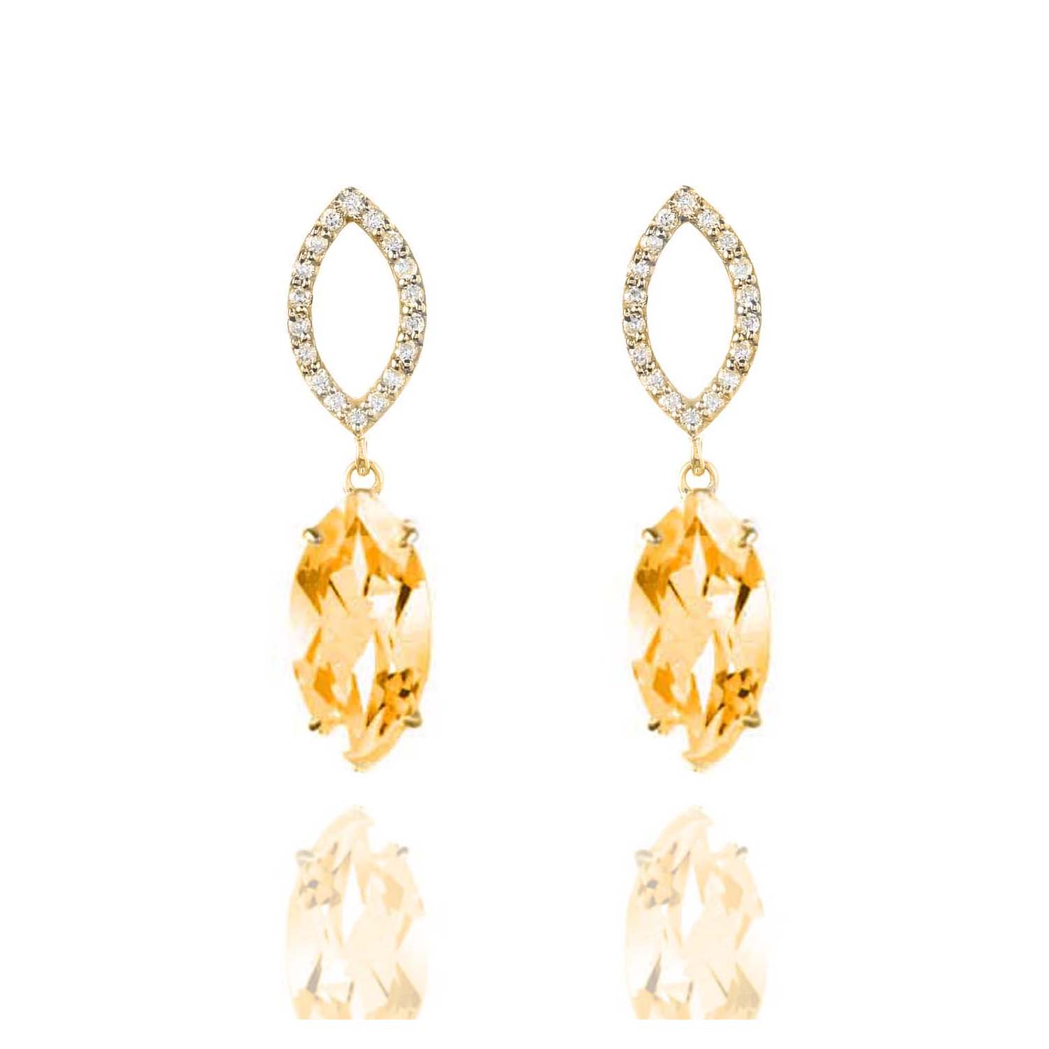 Citrine & Diamond Earrings
