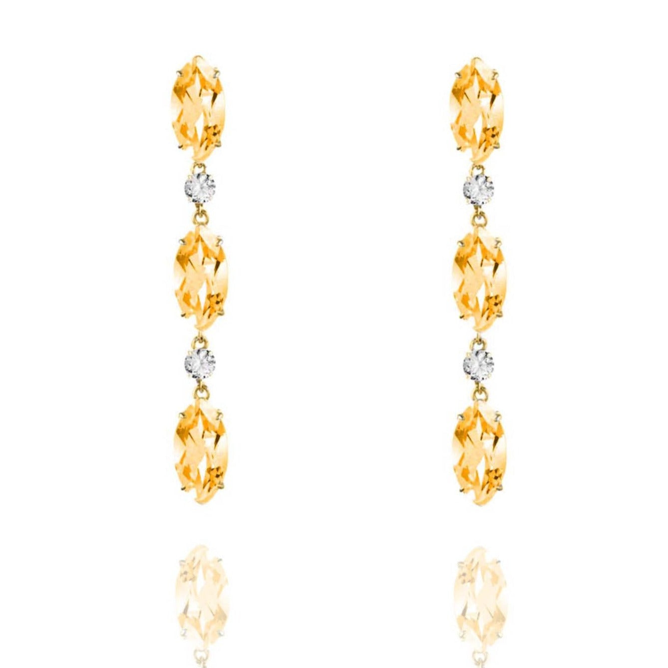 Citrine & White Topaz Earrings