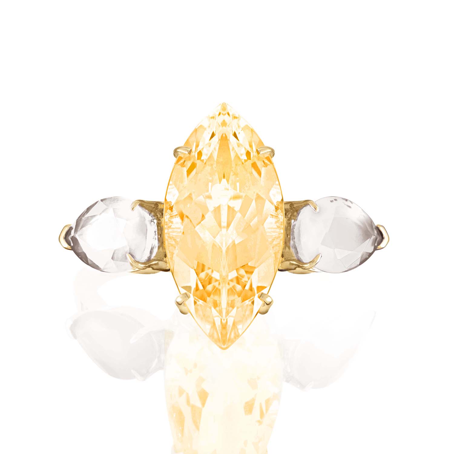 Citrine & White Topaz Ring