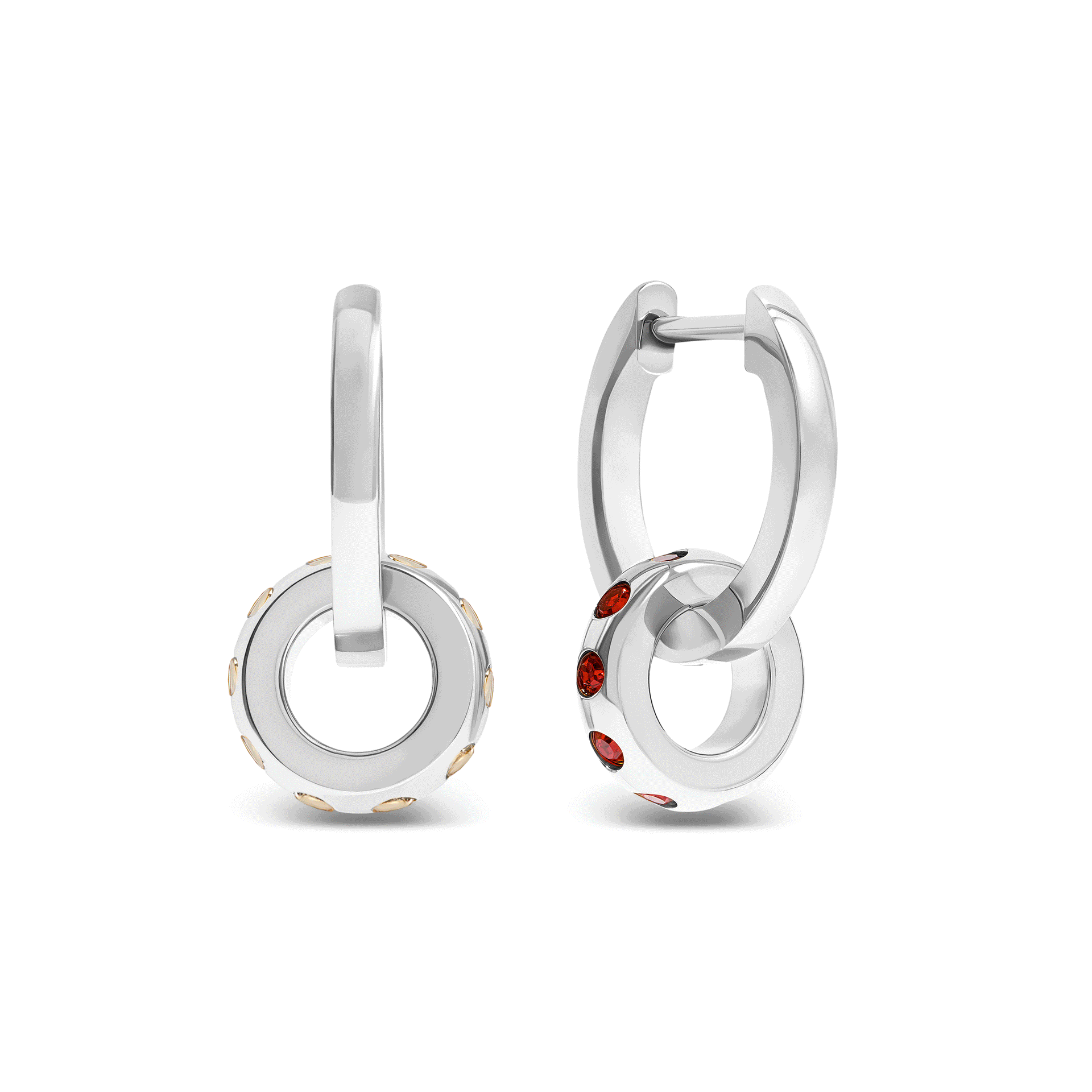 Confetti Charm Huggie Hoops (Silver)