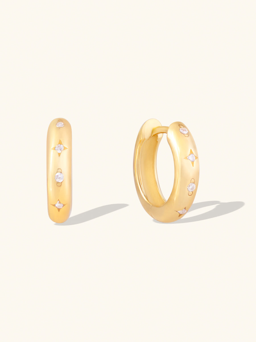 Constellation 14K Gold Vermeil 10mm Huggie Earrings