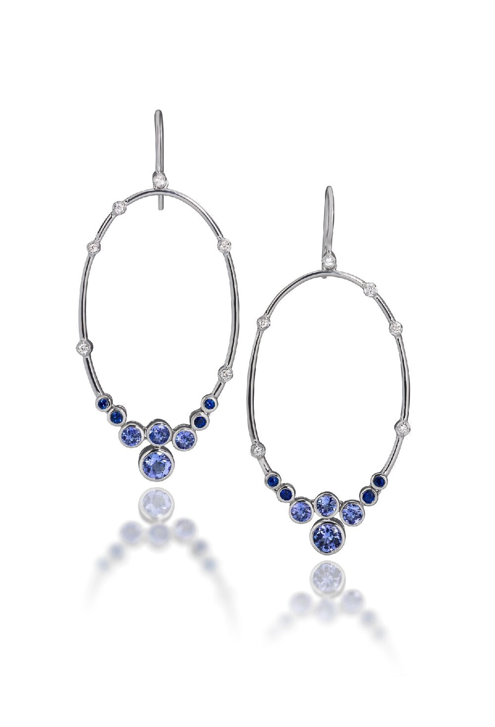 Constellation Hoop Earrings With Sapphires, Tanzanites & Diamonds