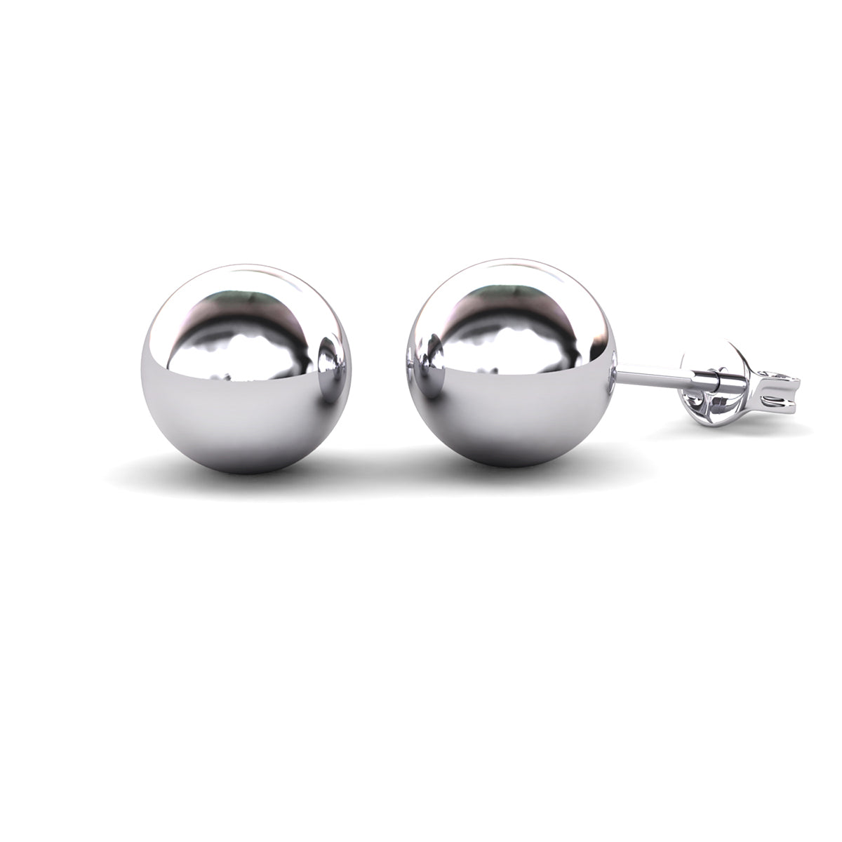 Harper 18k White Gold Plated Ball Stud Earrings