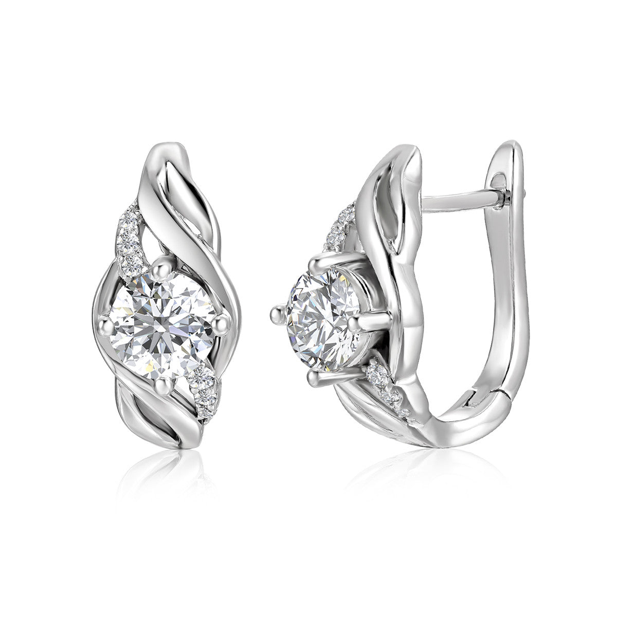 Moissanite by Cate & Chloe Evelyn 18k Gold Plated 925 Sterling Silver Hoop Earrings 1tcw