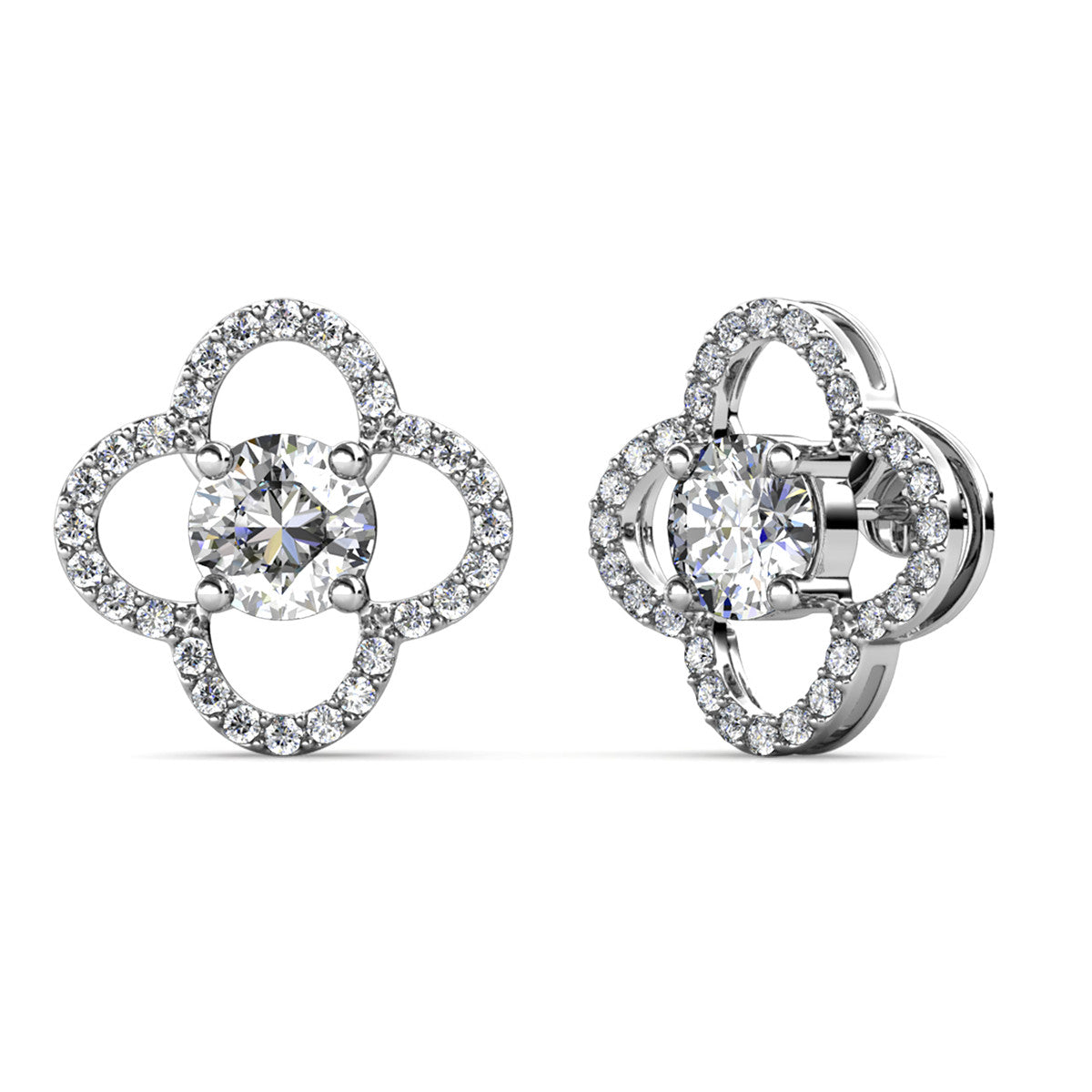 Moissanite by Cate & Chloe Charlotte 18k Gold Plated 925 Sterling Silver Stud Earrings 1tcw