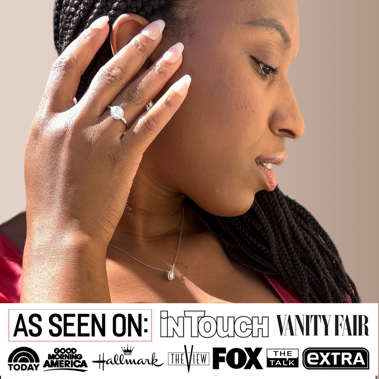 Moissanite by Cate & Chloe Cora 1tcw Round Cut 925 Sterling Silver 18K White Gold Plated Forever Engagement Ring