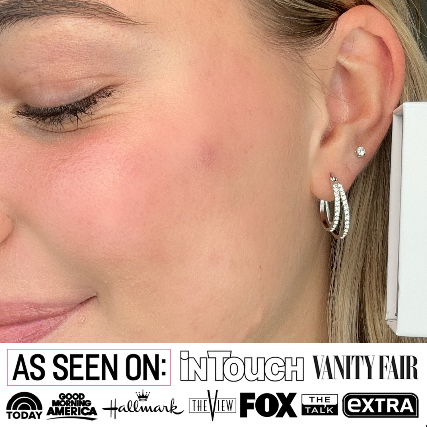 Corina 18k White Gold Plated 20mm Hoop Earrings with Swarovski Crystals