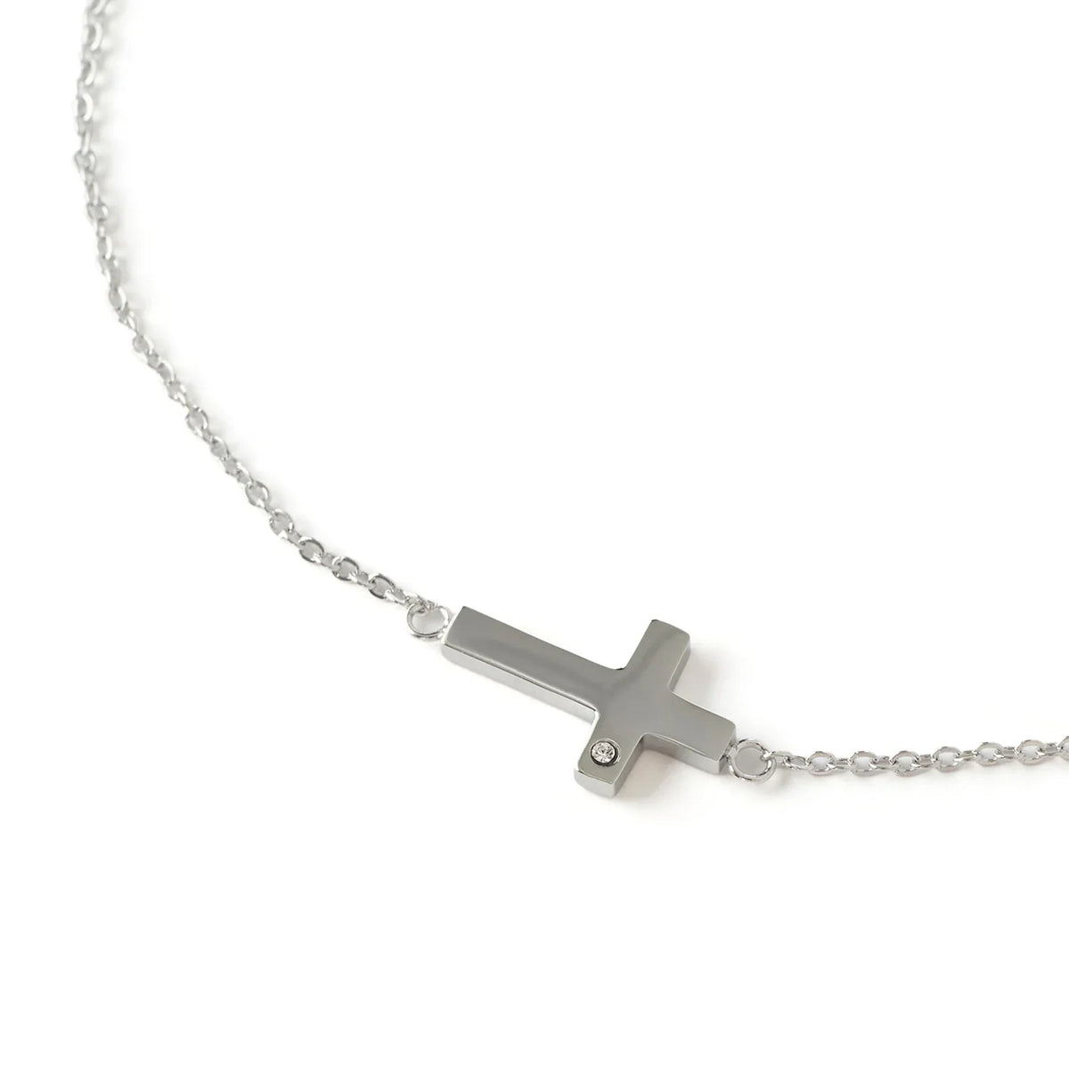 Cross Charm Silver Bracelet
