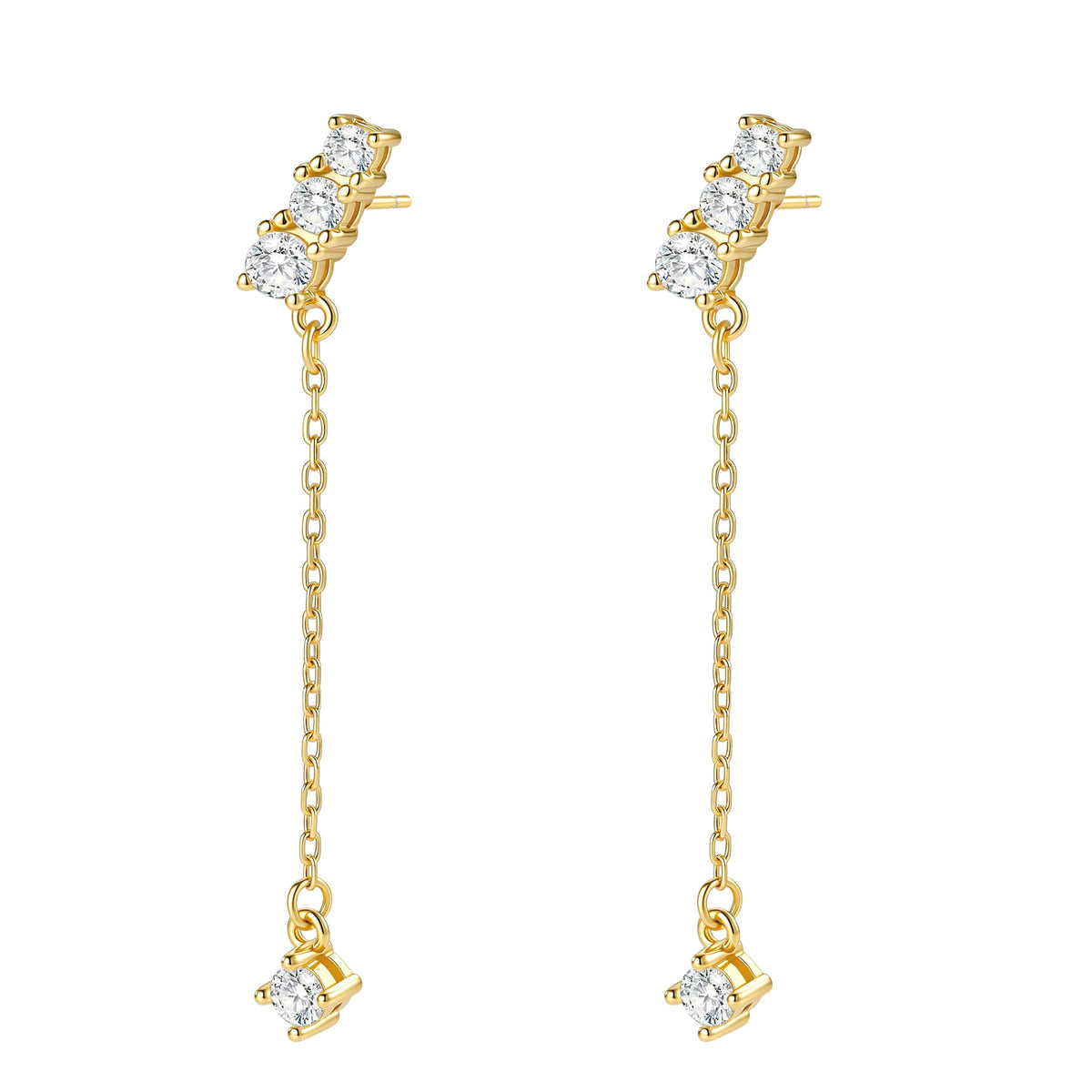 Crystal Bar Dangle Earrings Sterling Silver