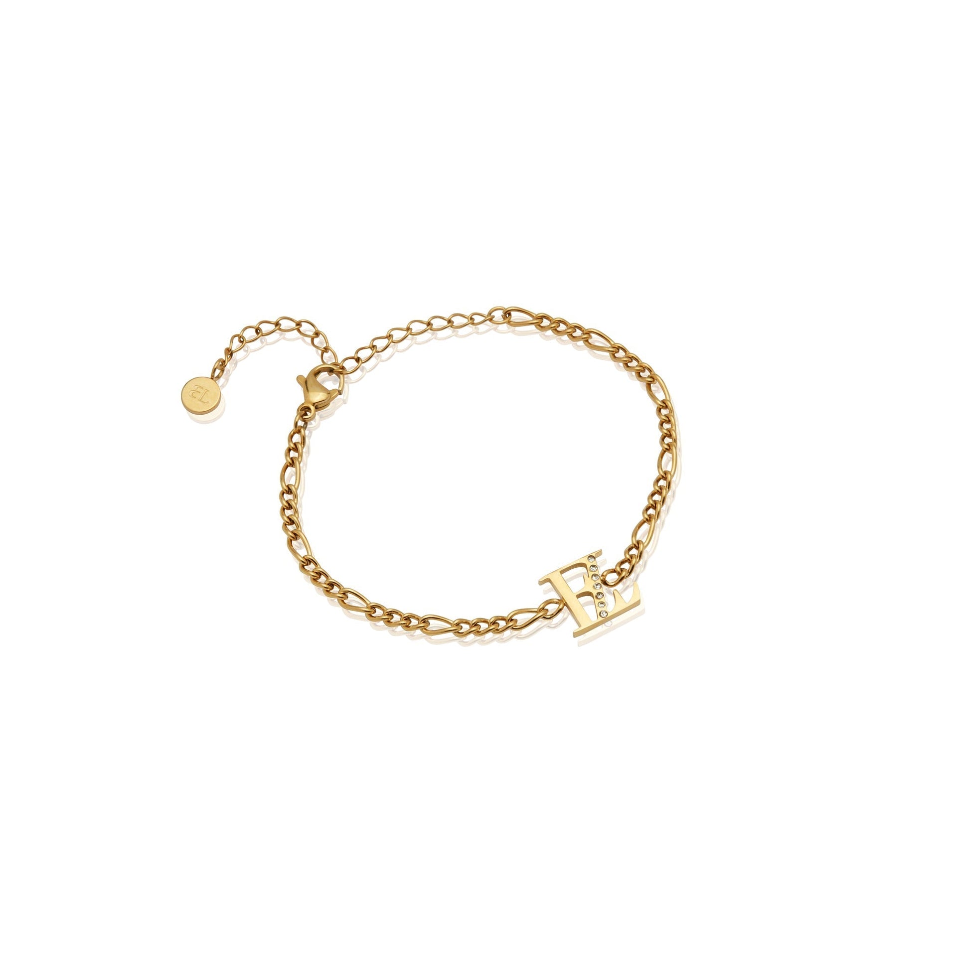 Double Initial Crystal Bracelet (Gold)