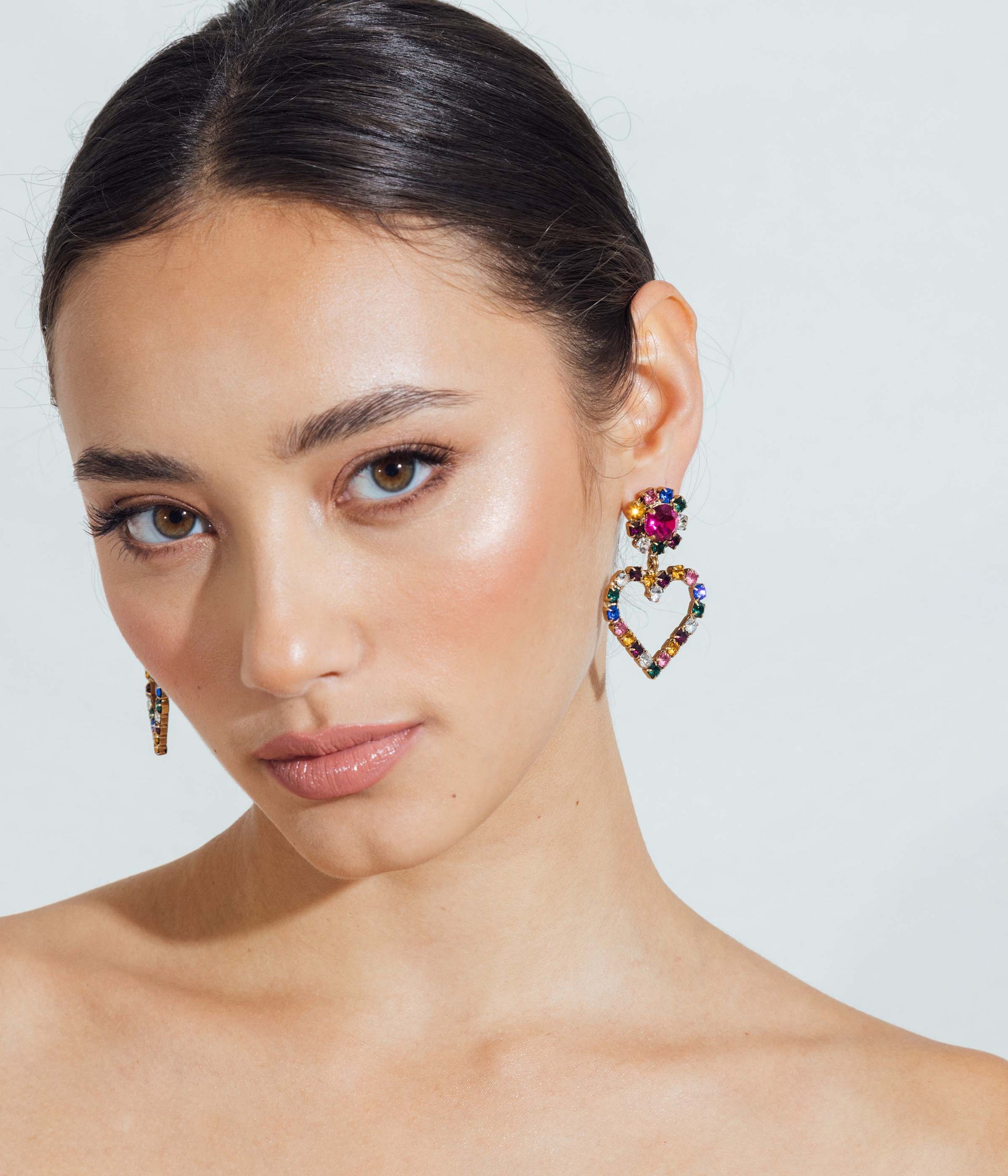 Cupid Heart Earrings in Multi